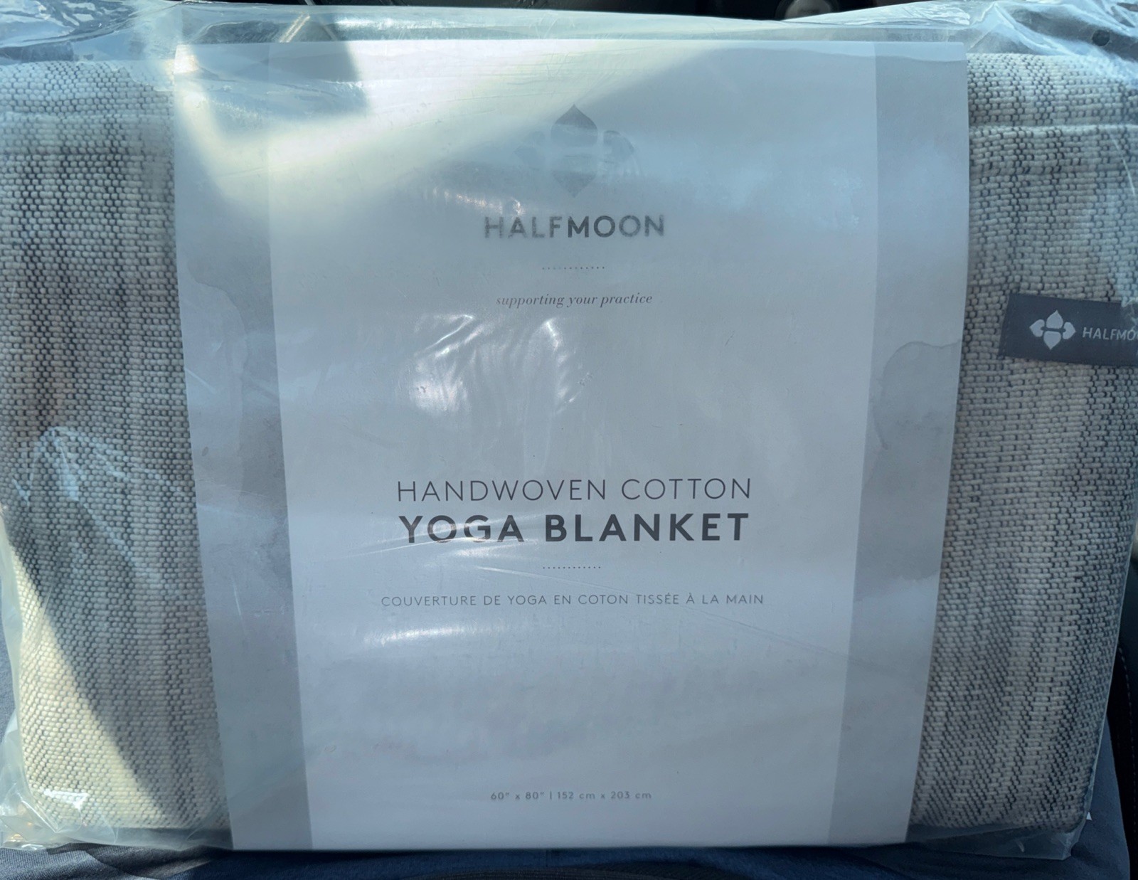 Halfmoon Yoga Blanket Handwoven Cotton 60” X 80” NEW