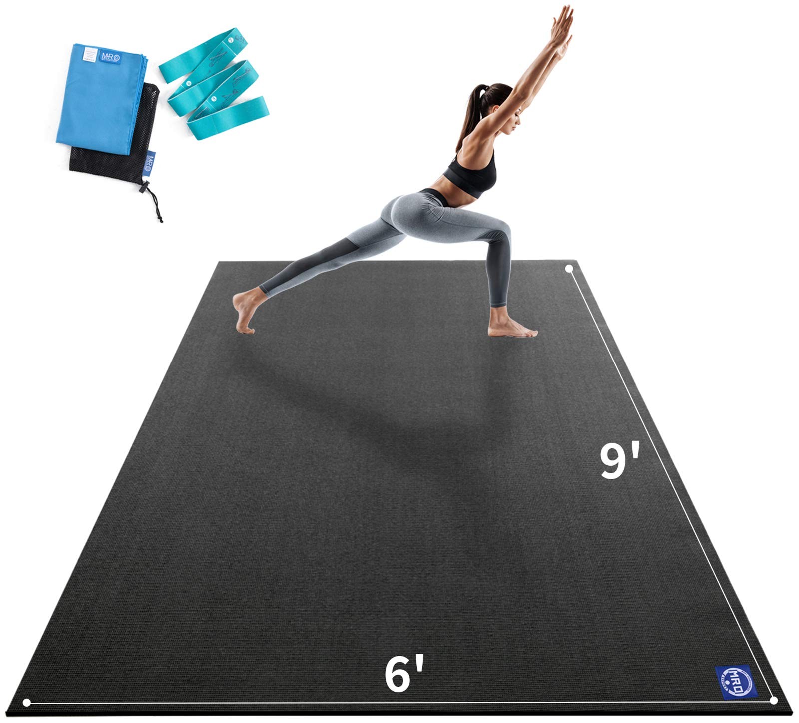 MRO Extra Large Yoga Mat 12x6ft 9MM Thick Non Slip Extra Wide