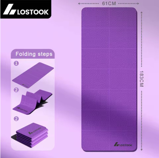 4mm TPE Foldable Yoga Mat Travel Pilates Exercise Mat Home Workout Mat