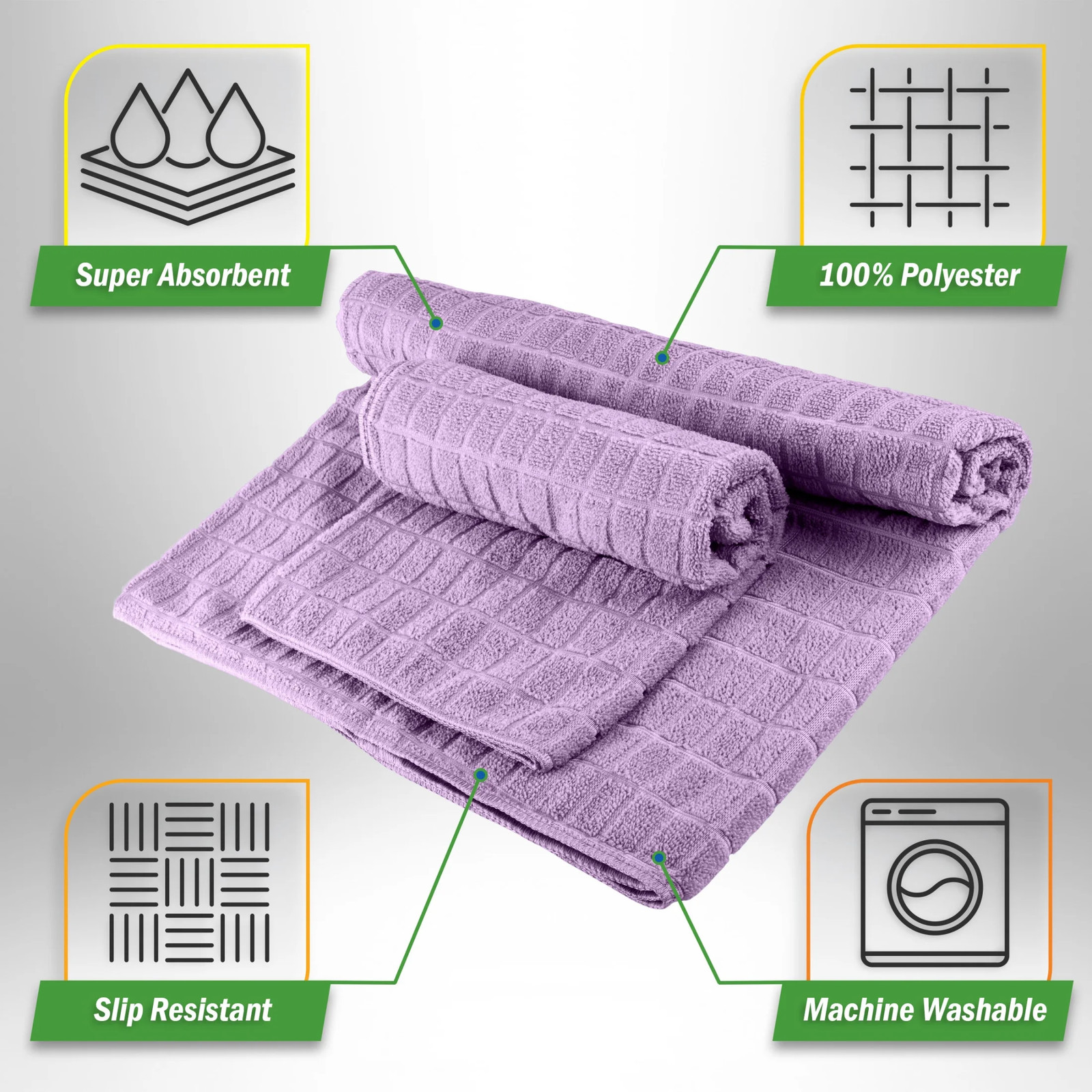 Yoga Towel Set 72×24 Hot Yoga Pilates Exercise Mat Cover Sweat Absorbent
