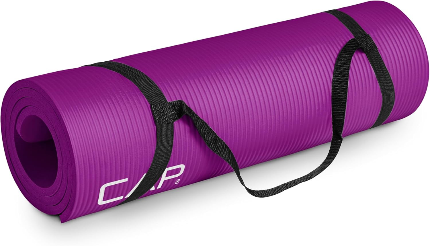 CAP Barbell 1/2-Inch High Density Exercise Yoga Mat with Strap | Multiple Option