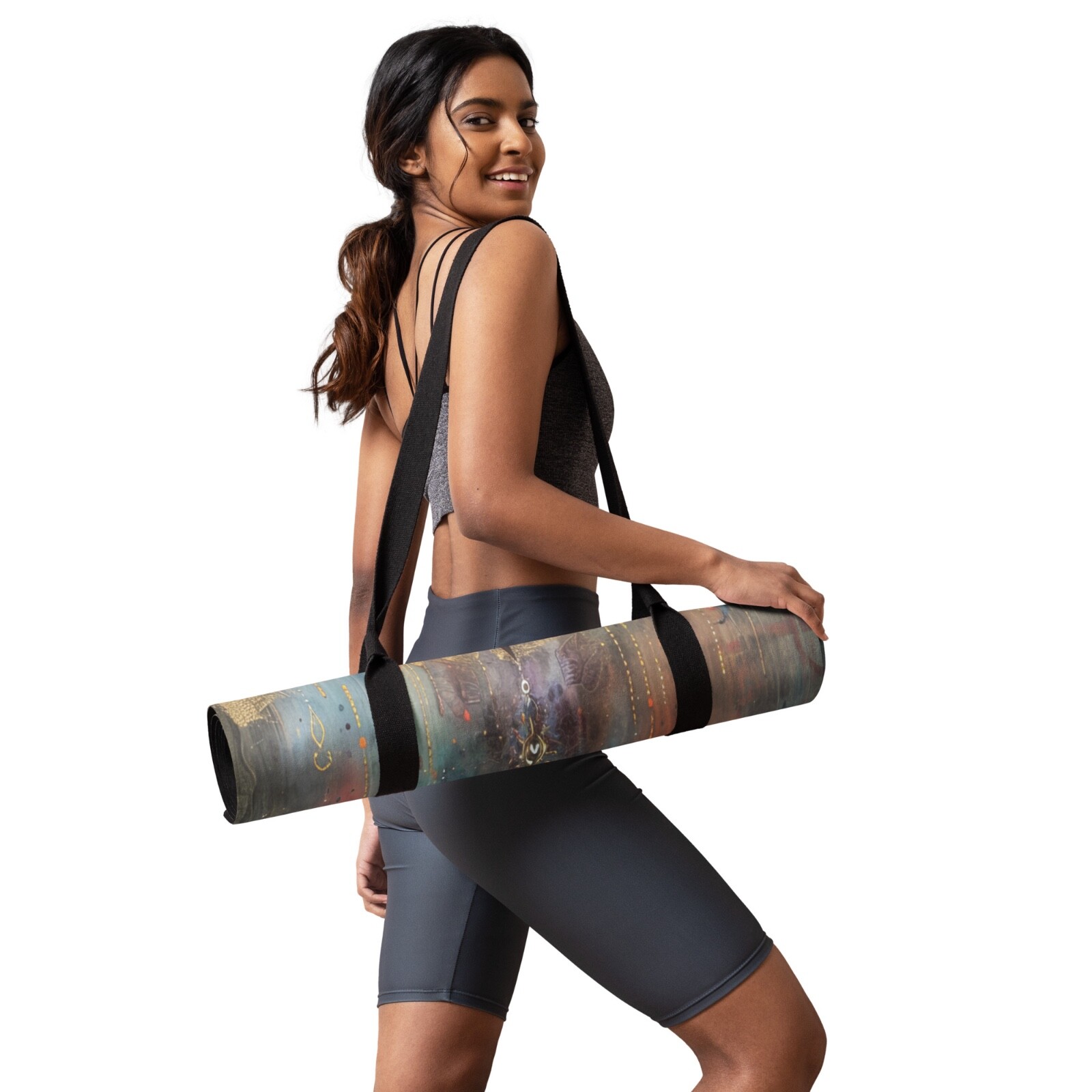 “Patient Heart” Chakra Yoga Mat Meditation Art Yoga Gift FREE SHIP + Carry Strap