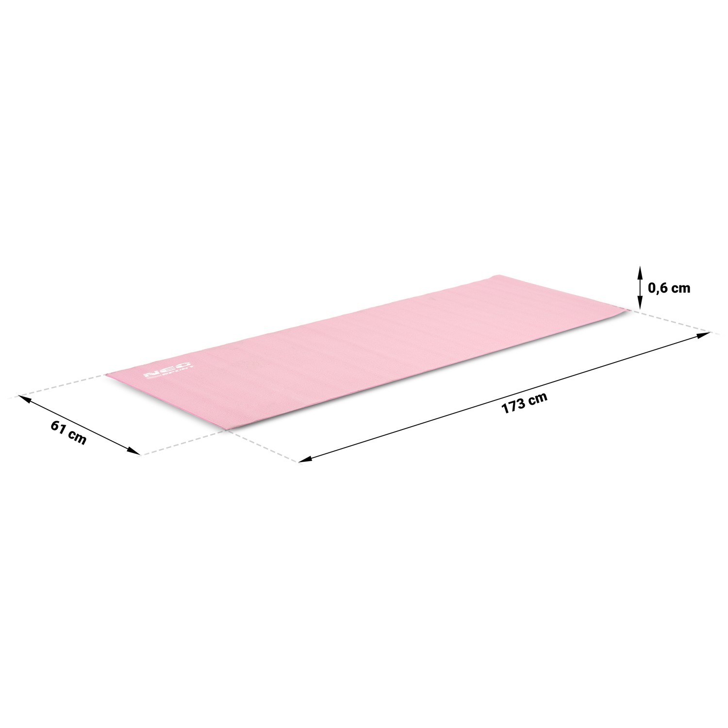 Neo-Sport Yoga & Fitness Mat 173 x 61cm – Pink, Stretchy, Waterproof,