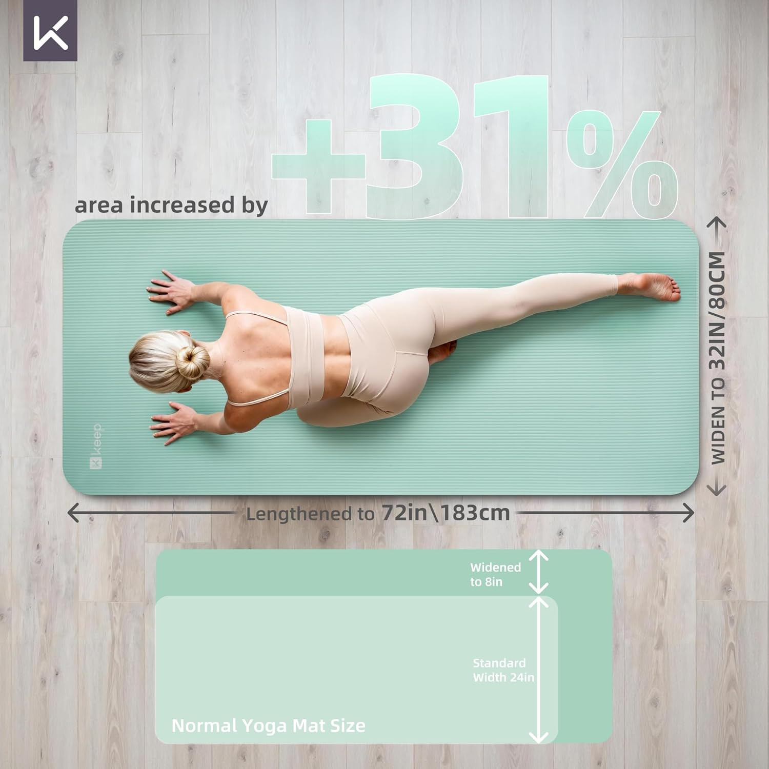 Extra Thick NBR Yoga Mat for Women & Men, 10Mm Thick, 72”X32” Large Exercise Mat