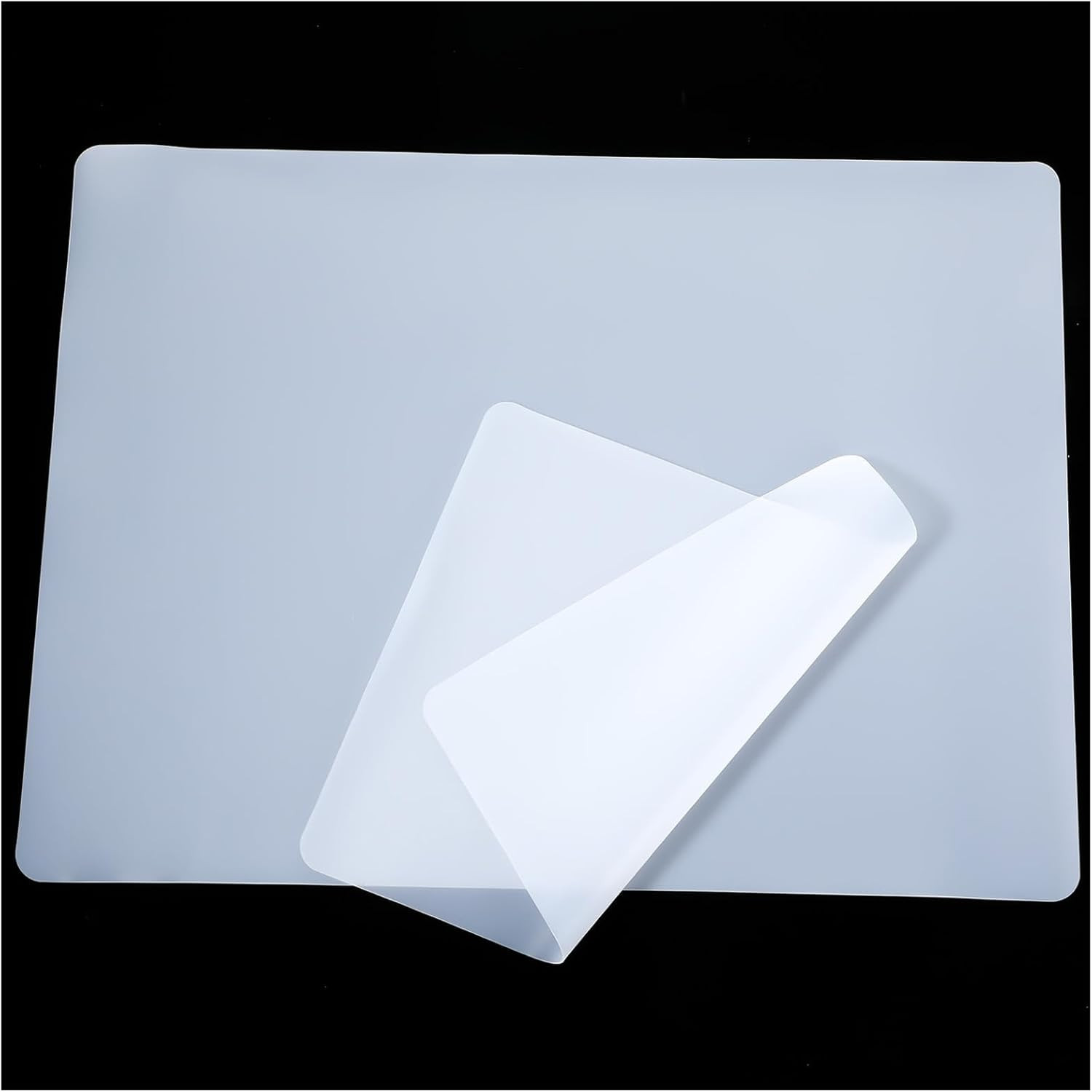 2Pcs Clear Silicone Mat,24 X 20 Cm/9.45 X 7.87 in Silicone Mats for Crafts,Silic