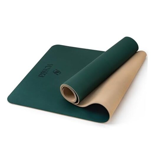 Premium Yoga Mat – Sweat-Activated Non-Slip PU Grip I Natural Rubber Dark Green