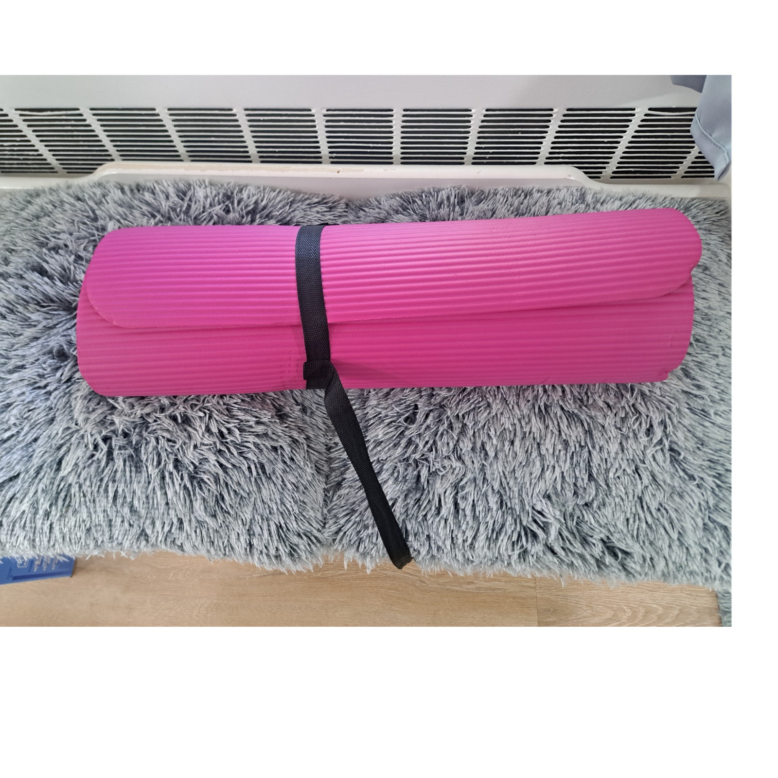 Gaiam Essentials Non-Slip Foam Yoga Mat Pink 72″ x 24″ with Carry Strap