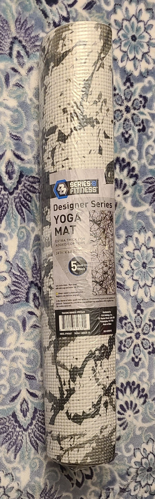 8 Series Fitness Designer Series Yoga Mat 5mm Thick White And Black SKU#3295912