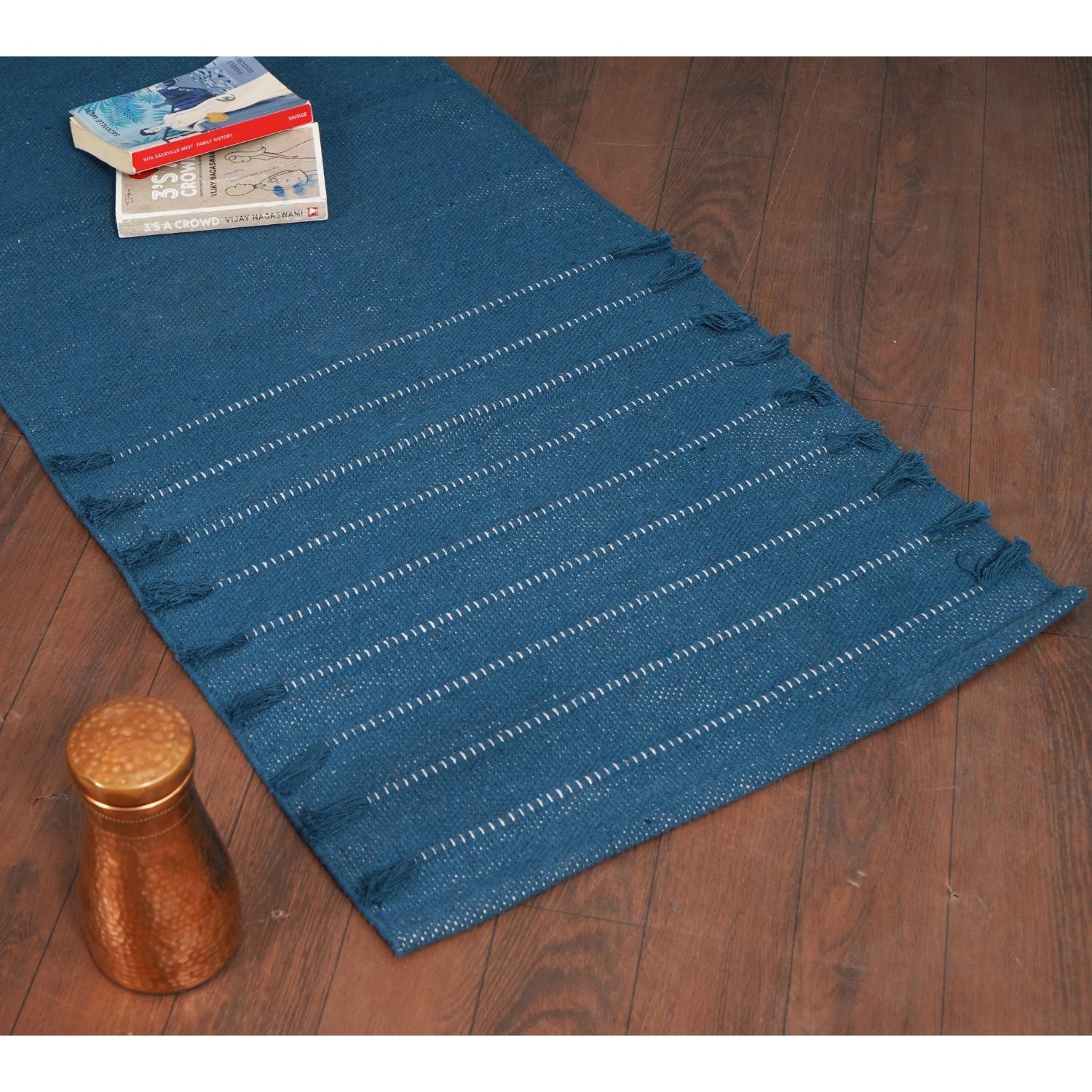 Handwoven Organic Cotton Yoga Mat – Herbal Infused, Eco-Friendly 2×6 Ft,
