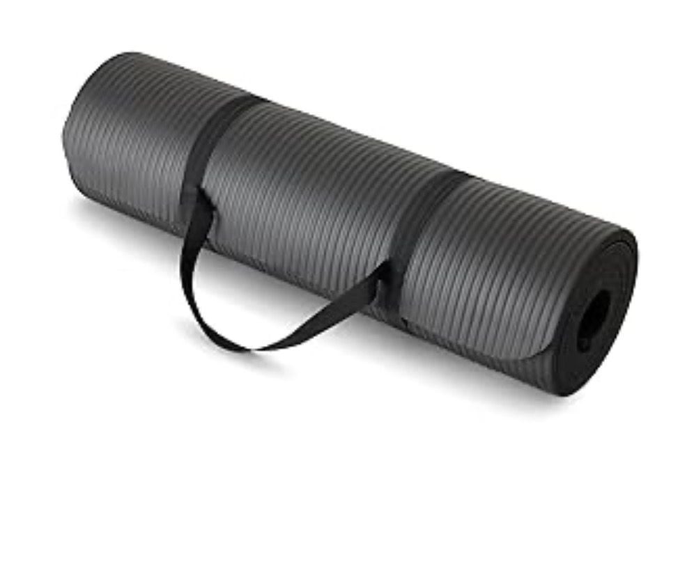 1/2 Inch Extra Thick Exercise Yoga Mat with Carrying Strap, Cushioned Support, f
