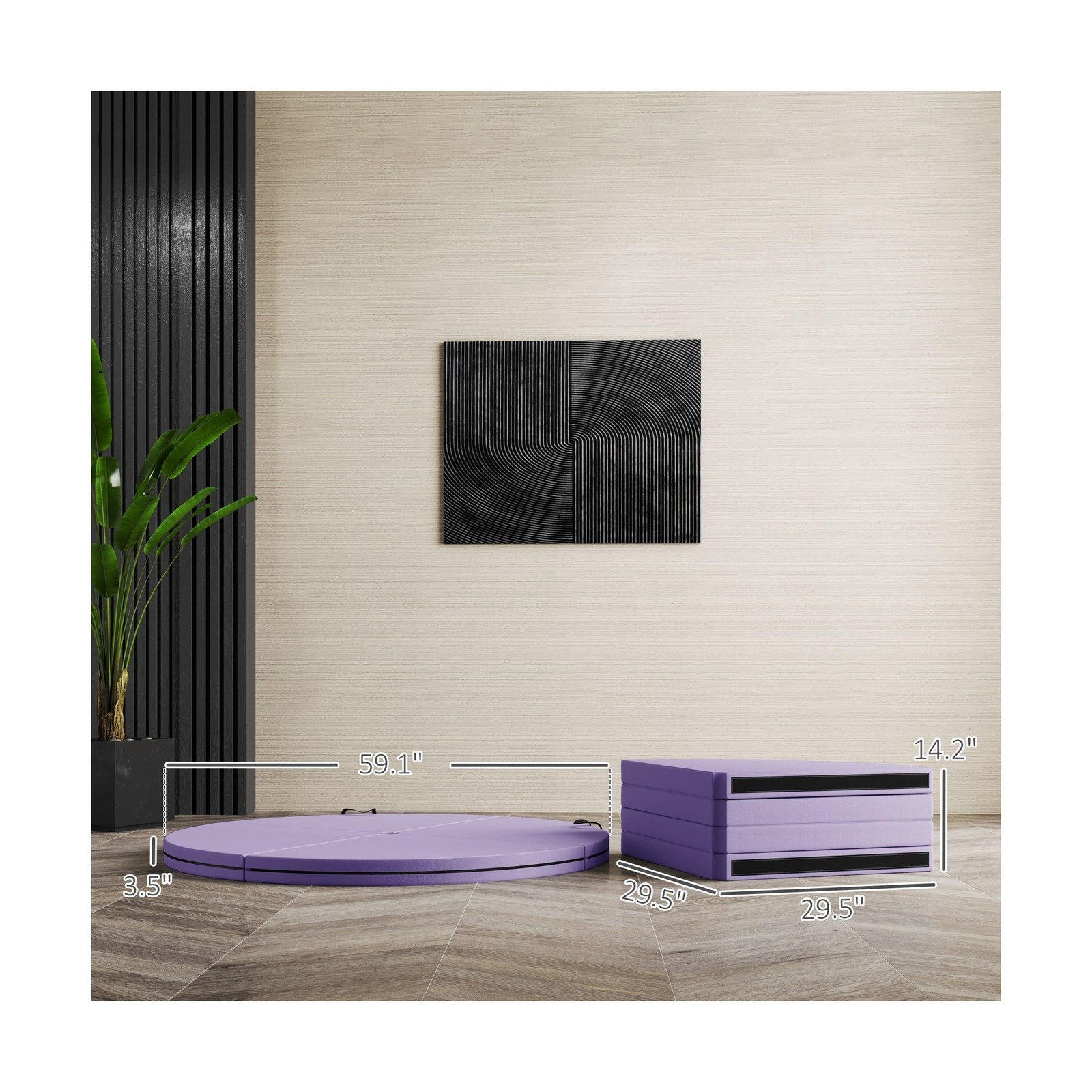 Soozier Pole Dance Crash Mat, 5ft Wide Foldable Pole Padding Crash Pad with C…