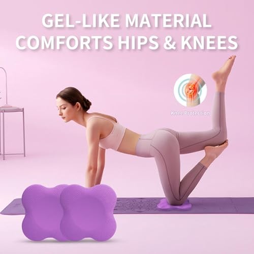 2 packs Yoga Knee Pad Mats Extra Thick for Knees Elbows Wrist Hands Head purple