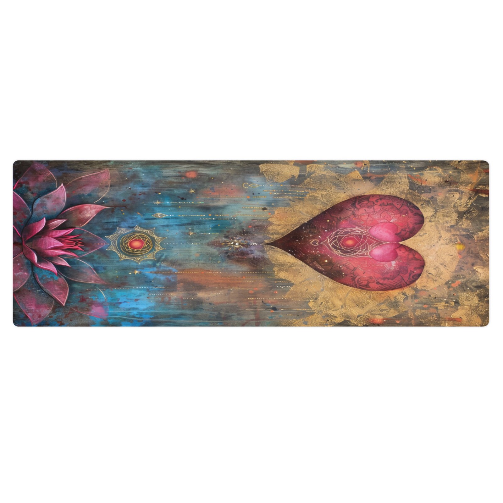 “Patient Heart” Chakra Yoga Mat Meditation Art Yoga Gift FREE SHIP + Carry Strap