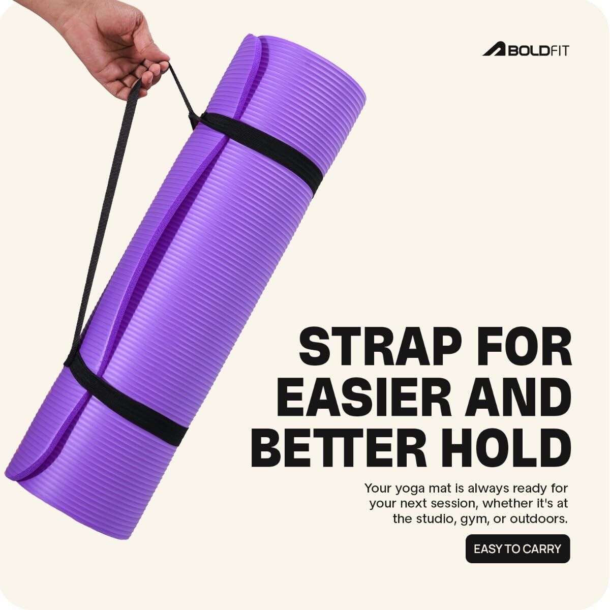 Boldfit Yoga Mat For Yoga Fitness Workout Purple Color