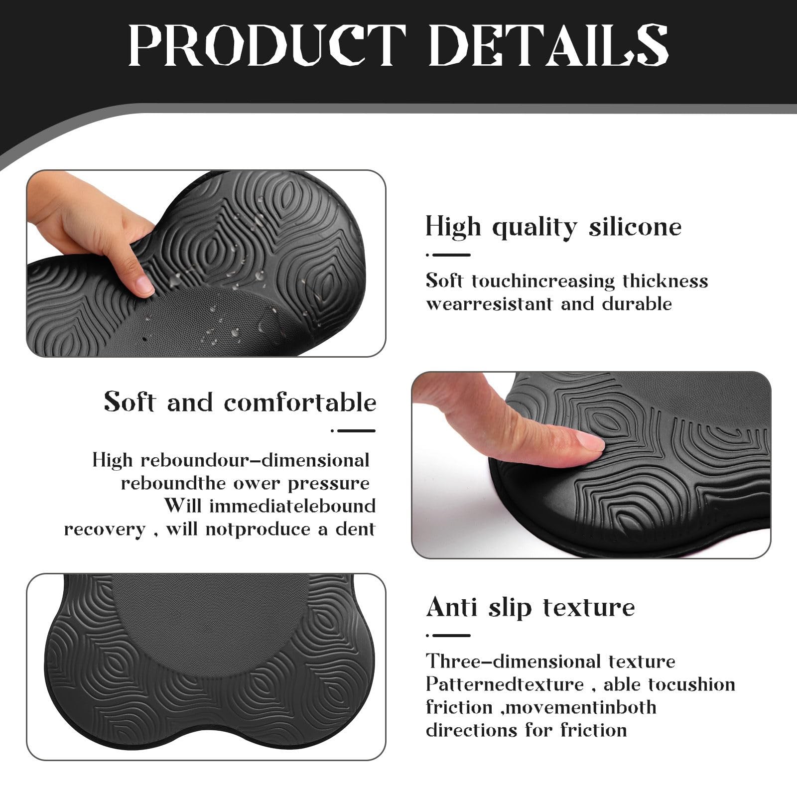 Yoga Knee Pads: Non-Slip Pilates Support for Joint Protection – Black & Purple