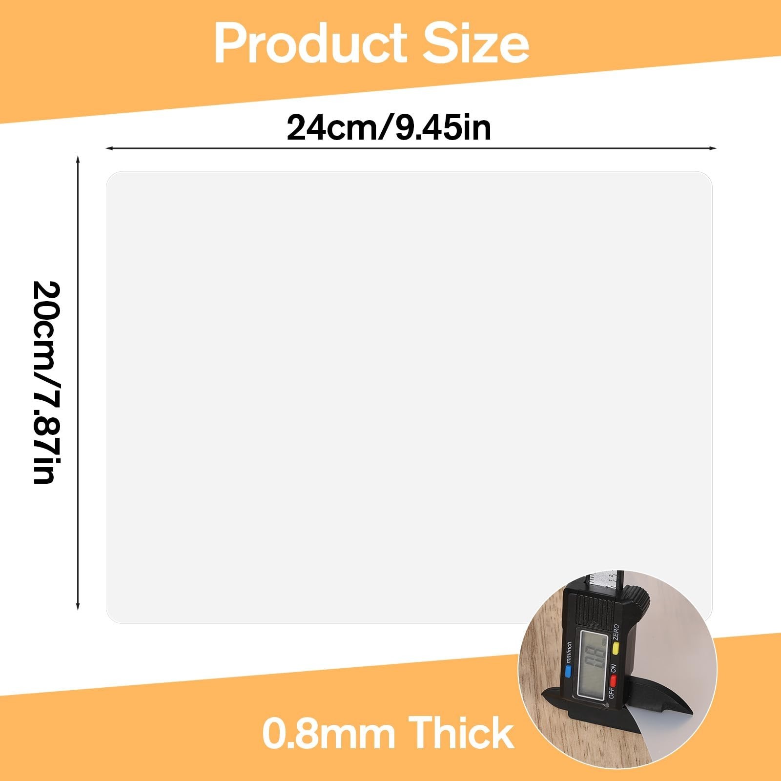 Oruola 2pcs Clear Silicone Mat,24 X 20 cm/9.45 X 7.87 in Silicone Mats for Cr…