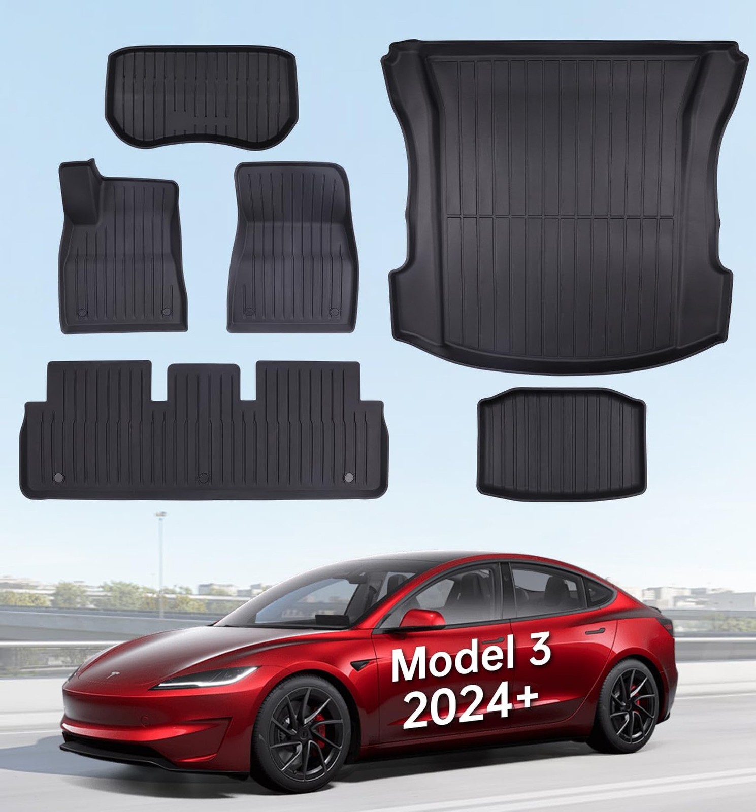 Wekar 2025 New Version Floor Mats for Model 3 Highland – Full Set All Weather…