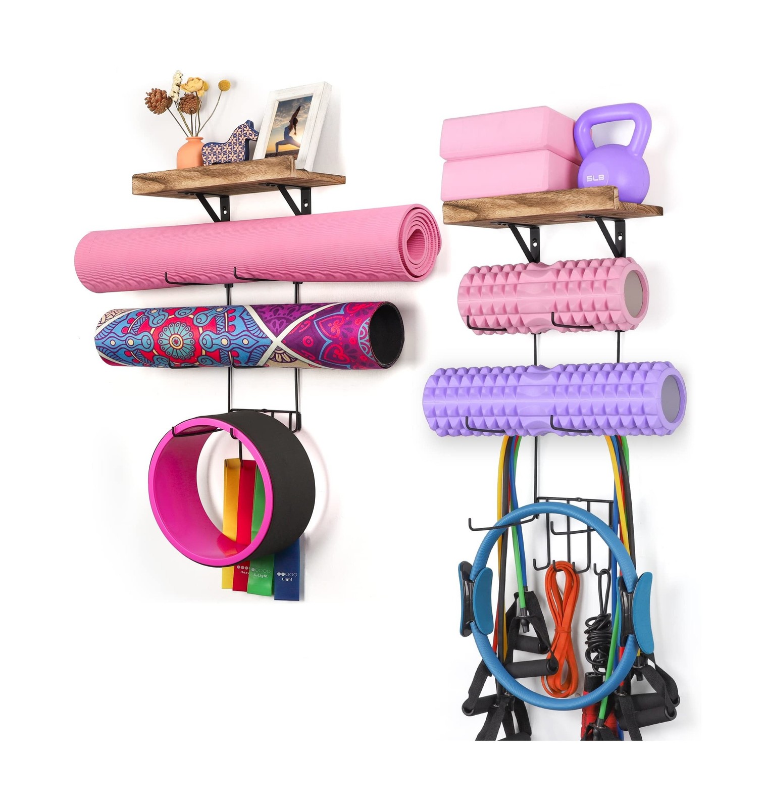 2 PACK Yoga Mat Holder Wall Mount Yoga Mat Storage Shelf Rack H… FAST USA SHIP