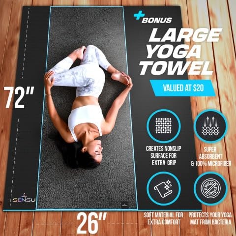 Large Yoga Mat – 7′ x 5′ x 9mm Extra Thick Yoga Mat for Men and Women – Non-S…