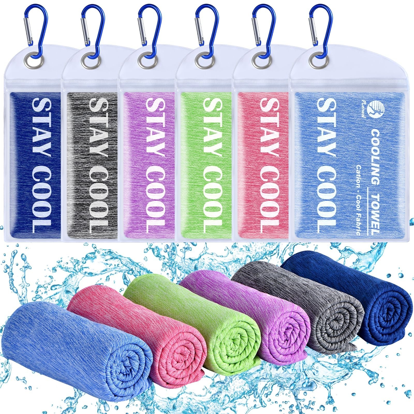 Pleneal Cooling Towels – 6 Pack Cooling Towel (40″x12″), Ice Gym Towels for W…