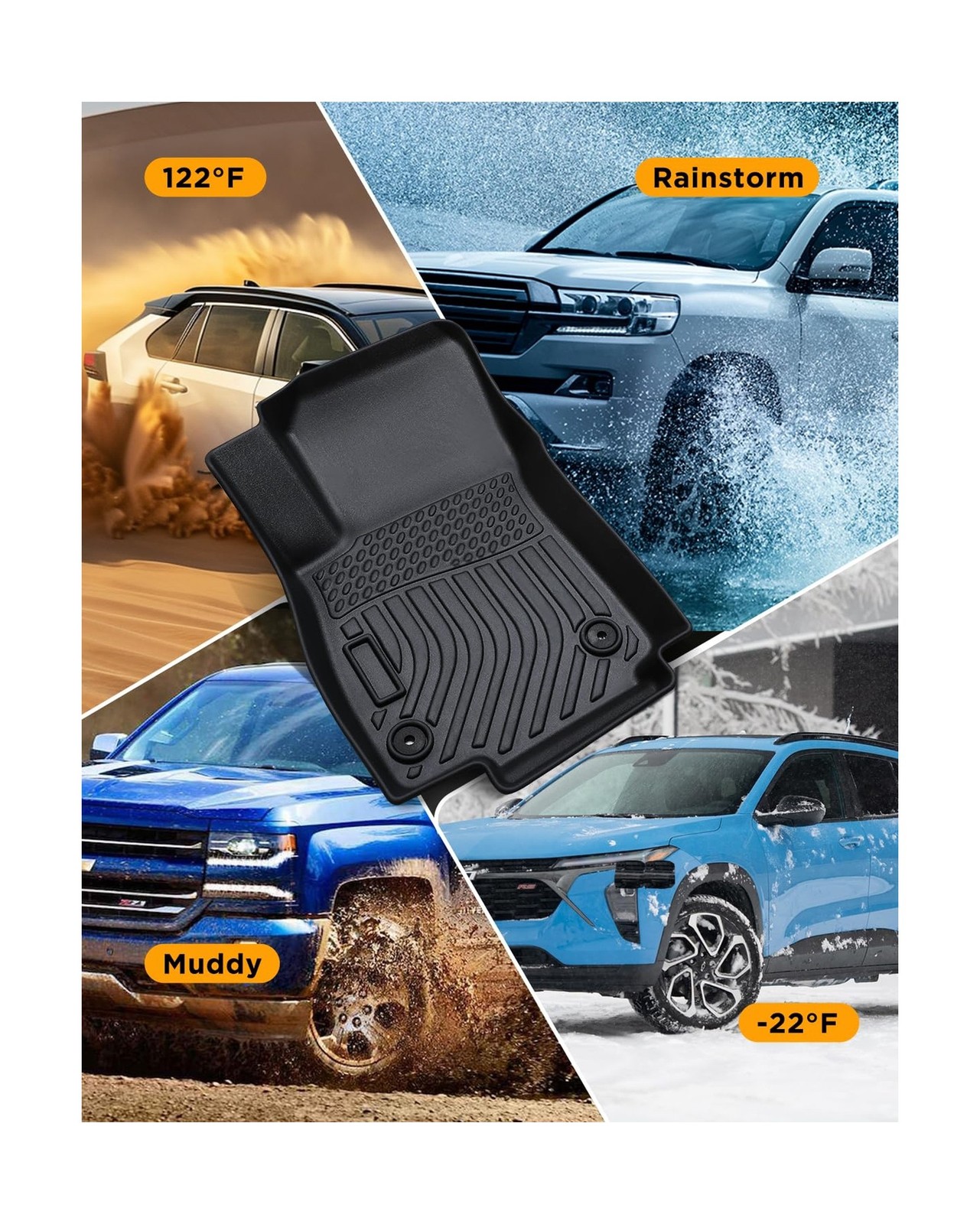 All Weather Floor Mats Full Set for Chevy Trax 2014-2023 for Buick Encore 201…
