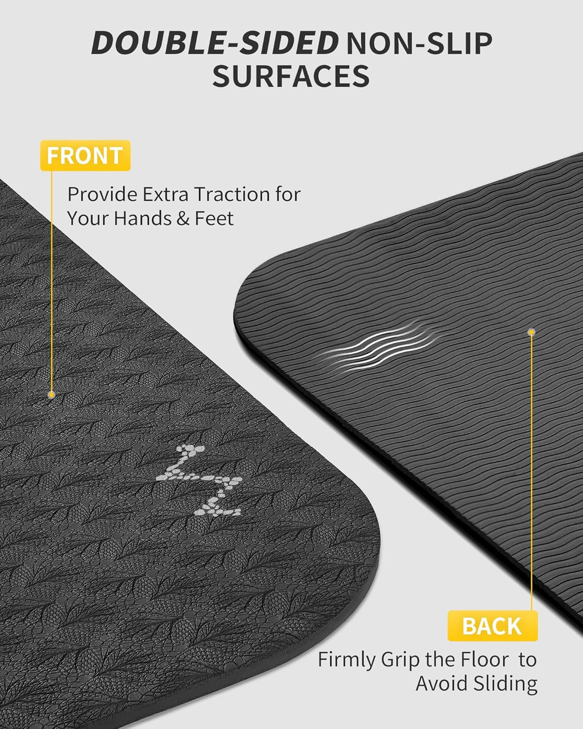 LARGE YOGA MAT (6’X 4′), EXTRA WIDE WORKOUT MAT FOR WOMEN AND MEN, 0.24”/0.32”