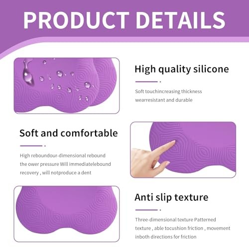 2 packs Yoga Knee Pad Mats Extra Thick for Knees Elbows Wrist Hands Head purple