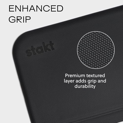 Foldable Yoga Mat Pro, 2 in 1 with Premium Textured Grip, Non Slip, Black