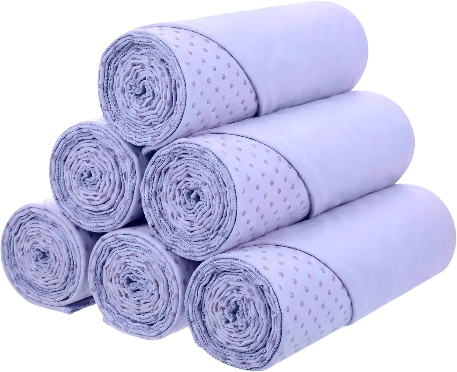 6 Pack Non-Slip Microfiber Yoga Towels – Soft & Absorbent for Hot Yoga (Purple)