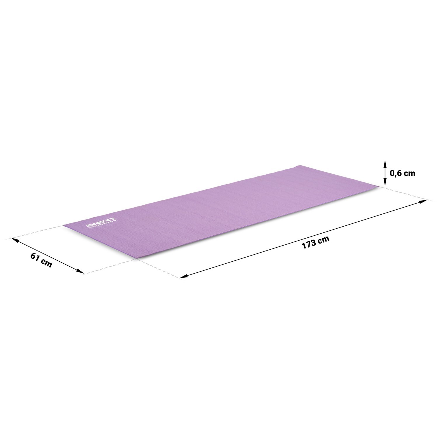 Neo-Sport Fitness Mat 173x61cm Purple – Non-Slip & Waterproof, Ideal