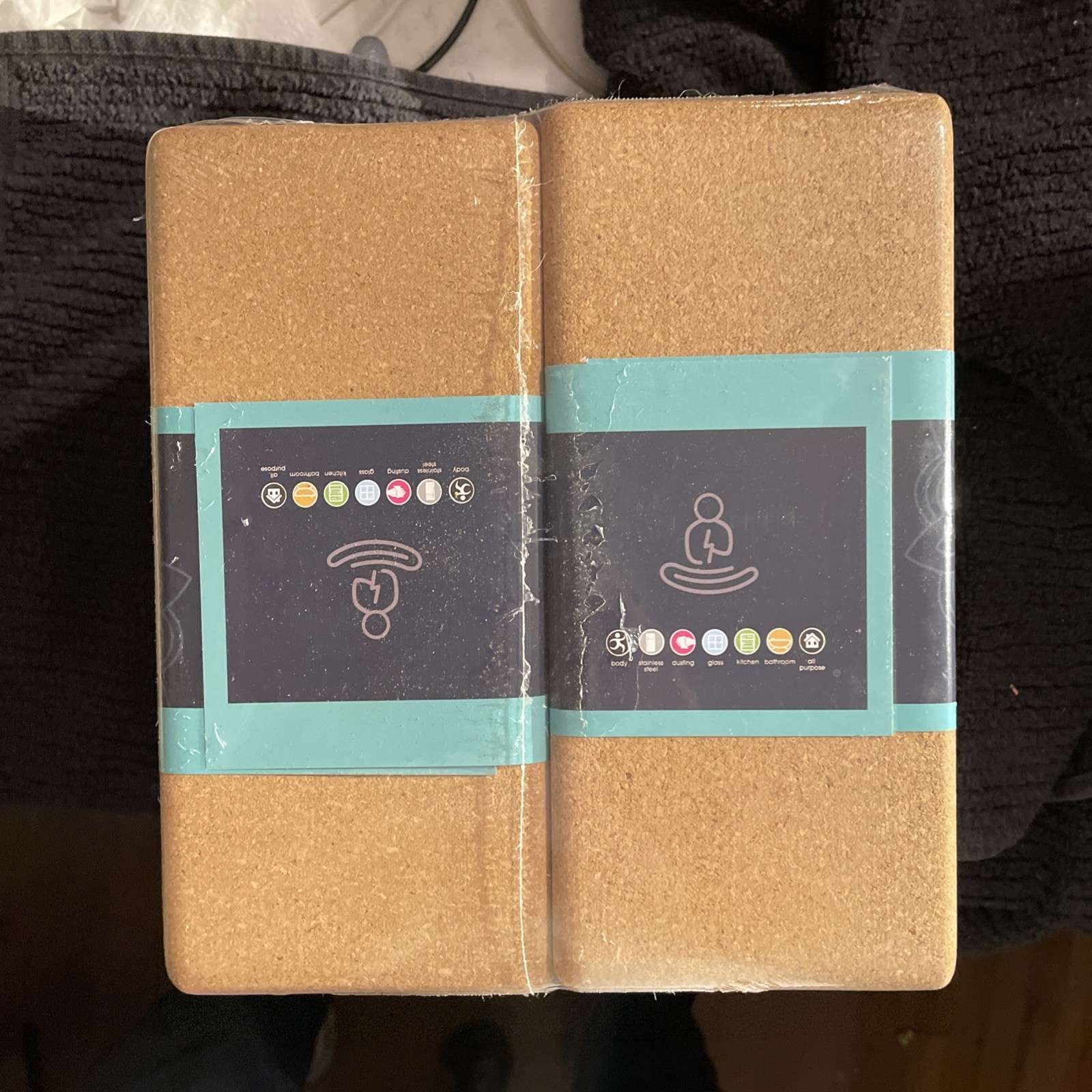 SNAKUGA Cork Yoga Block 2 Pack 9x 6x 4 Non-Slip & High Densit… New! Sealed