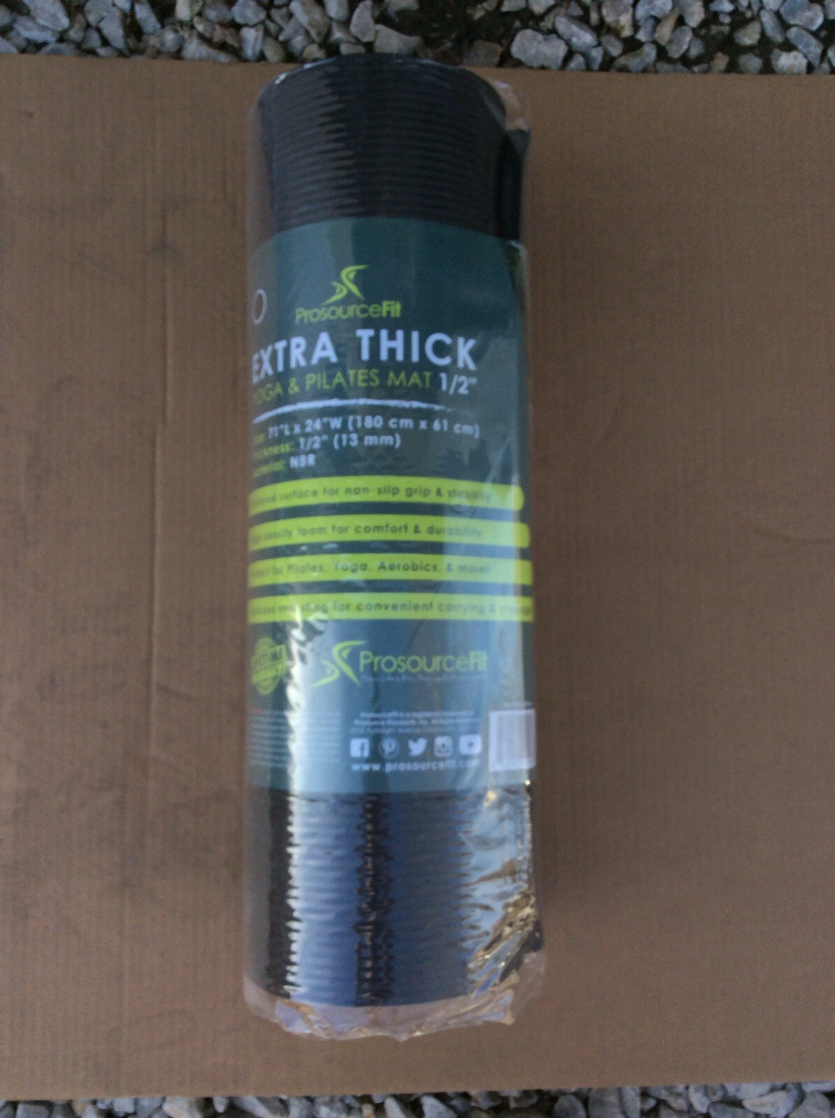 ProsourceFit Extra Thick Yoga and Pilates Mat ½” (13mm) 71-inch L