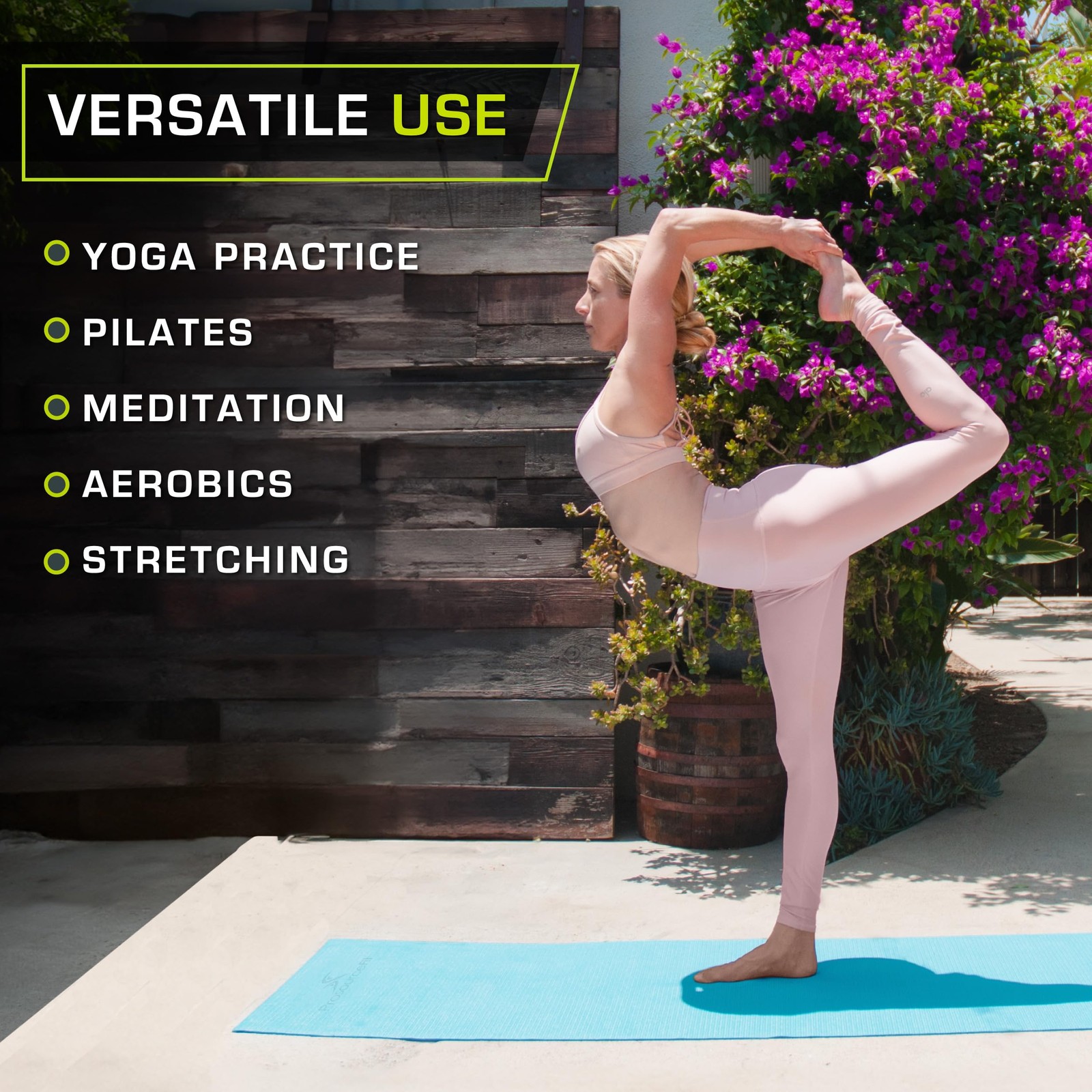 Original Yoga Exercise Mat ¼” (6mm) Thick for Comfort and Stability with Carr…