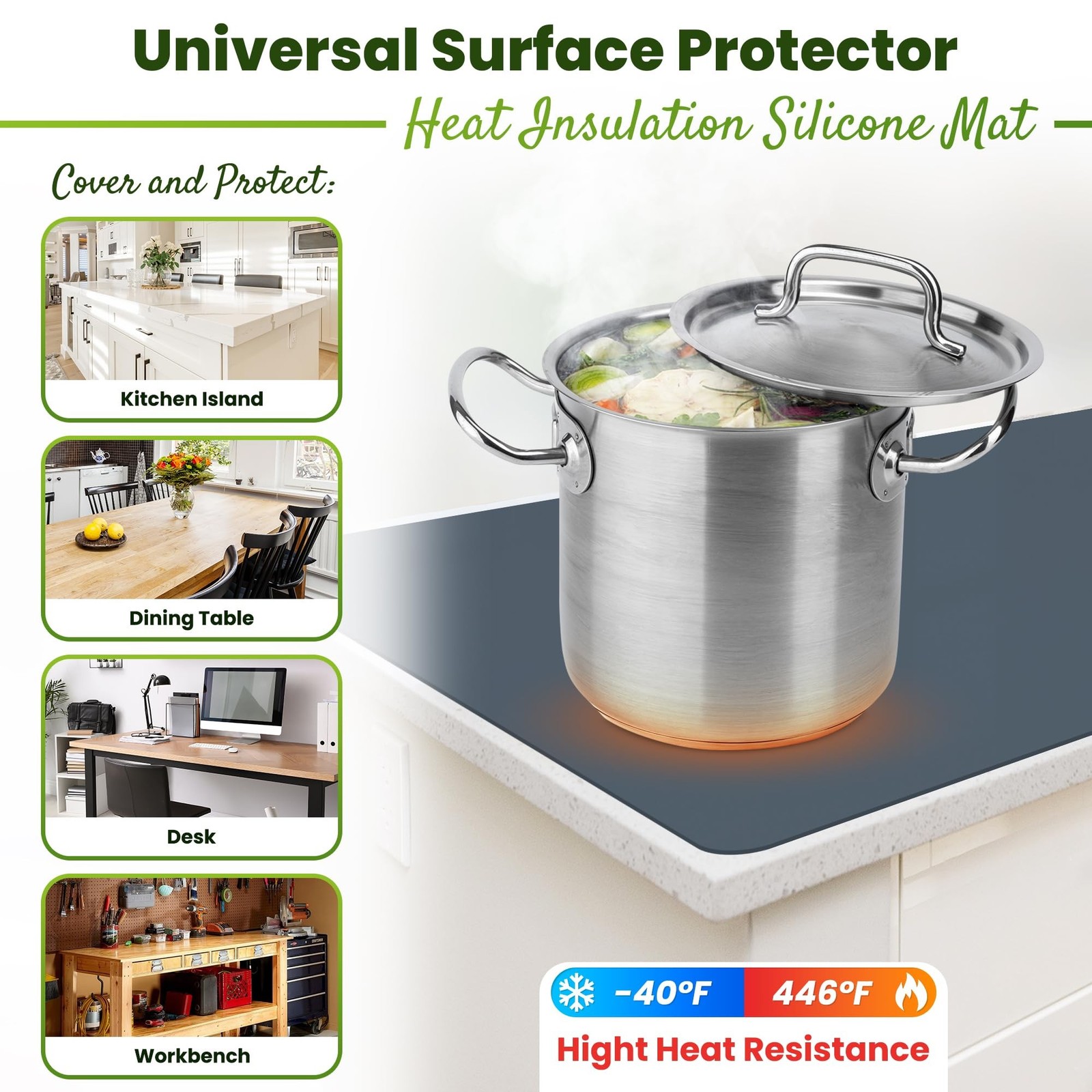 Premium Silicone Mat 25″ x 17″ Multipurpose Cooking Mat Thick Heat Resistant,…