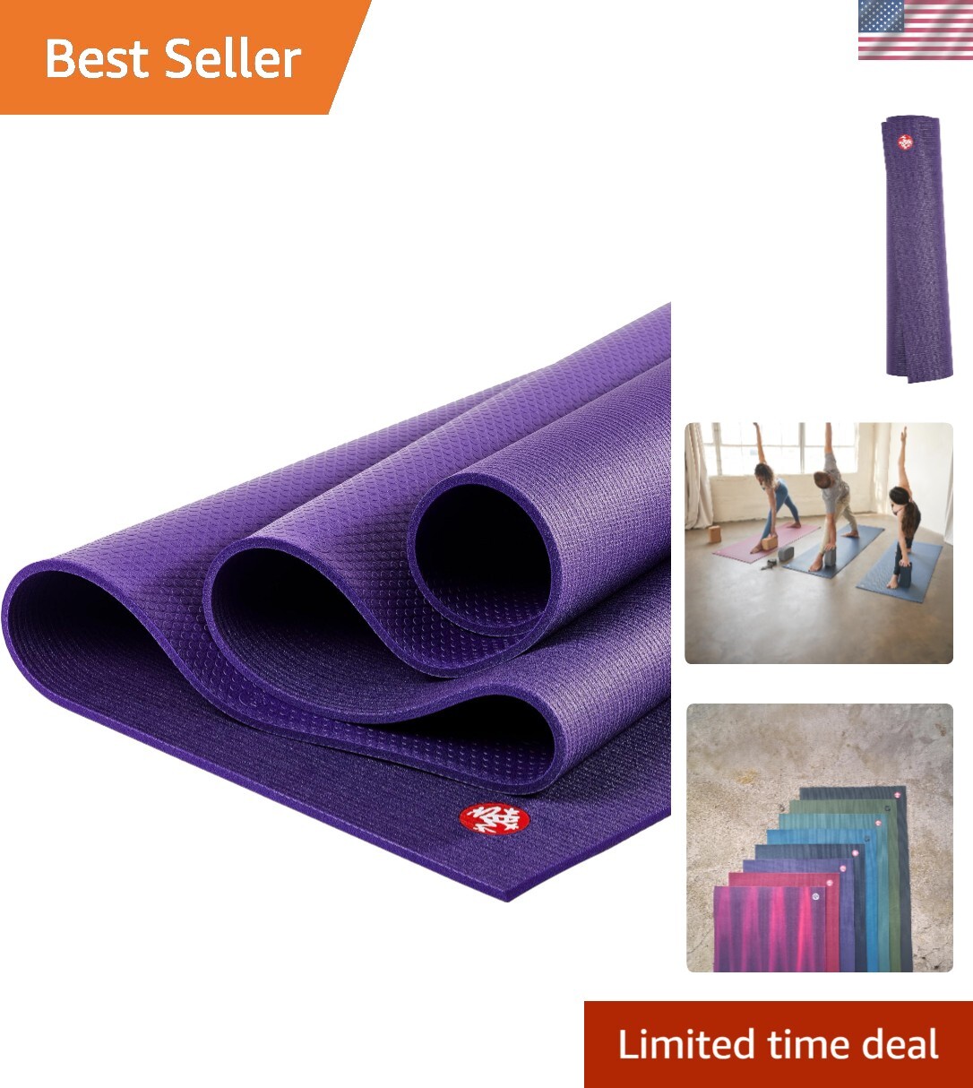 Yoga Mat – 1 Teacher Recommended, Grippy Textured 6mm ultra-dense, Hot Yoga W…