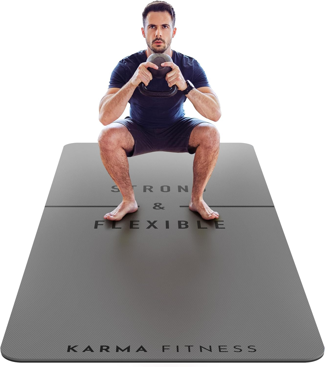 Large Exercise Mat – Extra Thick 10Mm Workout Mat (72″X32″) – Non-Slip TPE Yoga
