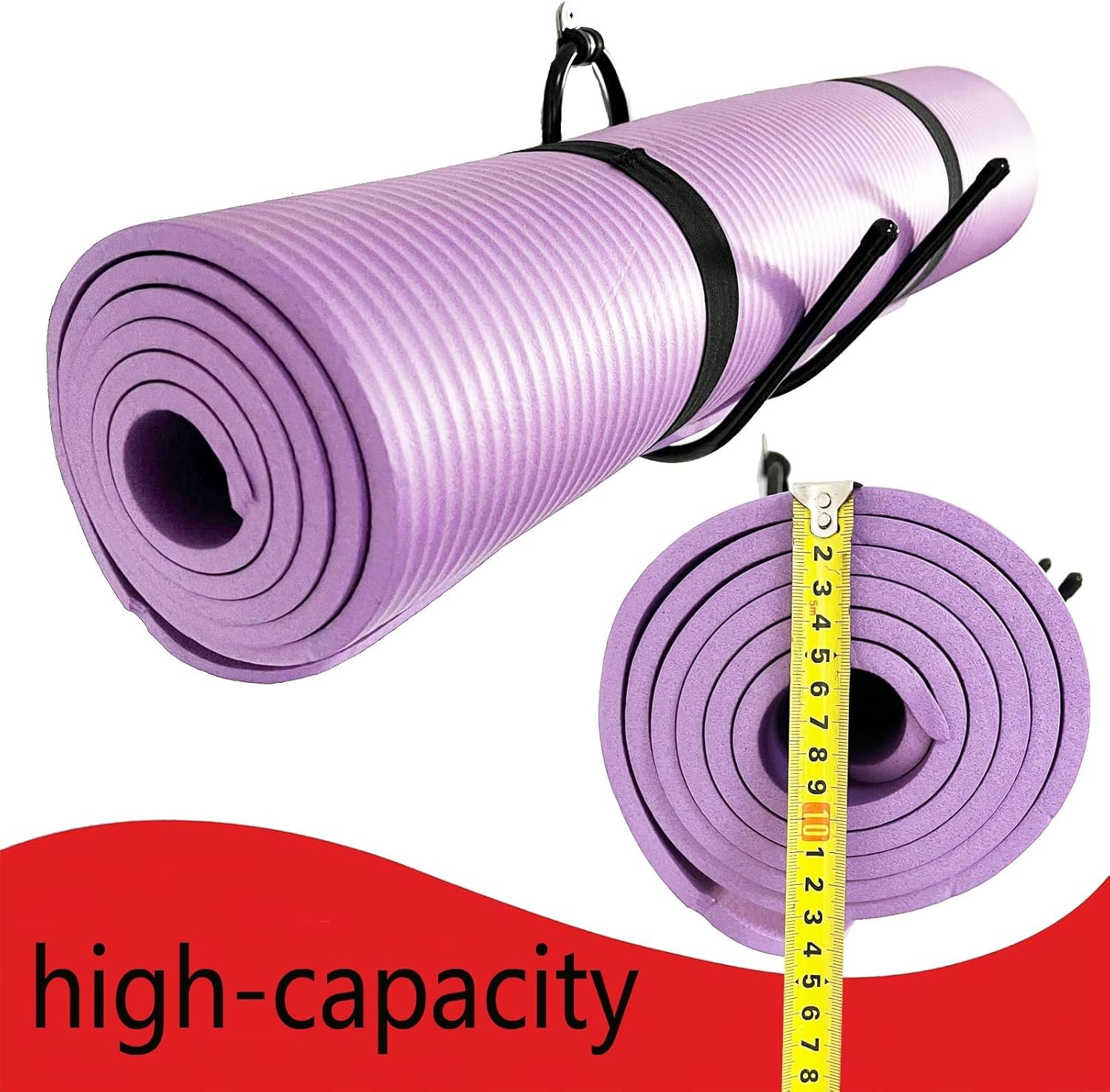 2-Pack Wall Mount Yoga Mat Holder Storage Rack Foam Roller Organizer Home Gym