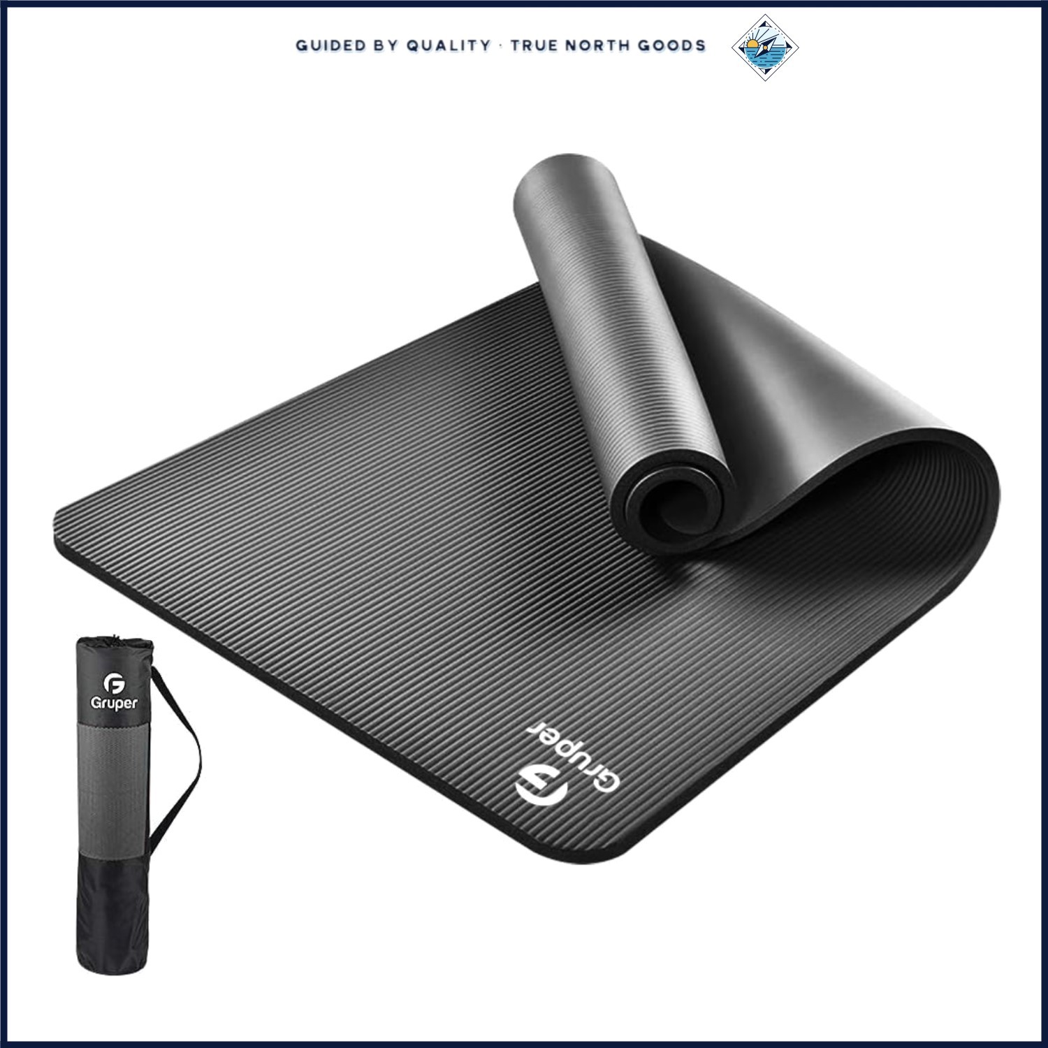 Lightweight Exercise Mat 2.7 lbs with Carrying Strap for Easy Transport