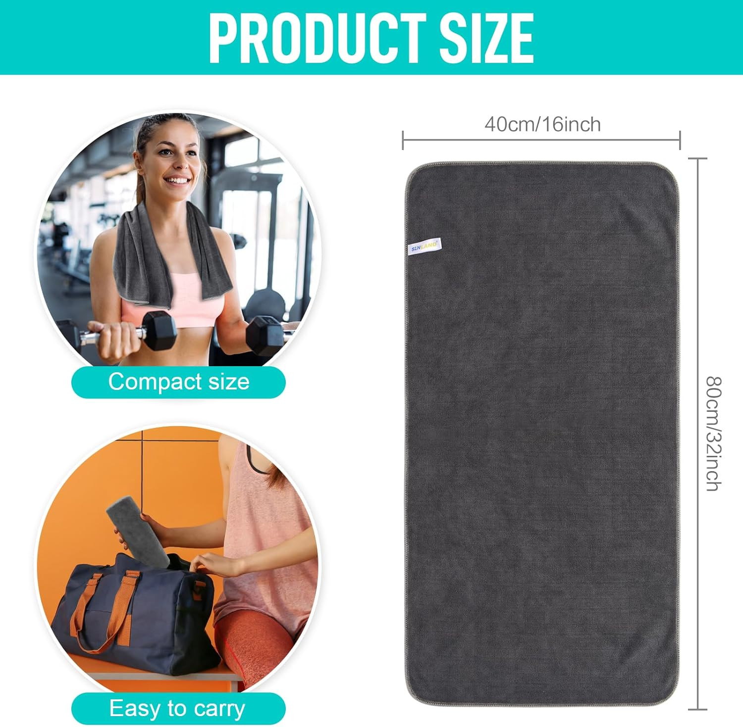 Microfiber Gym Towels Super Absorbent Compact Travel Workout Towel Quick Dry Cam