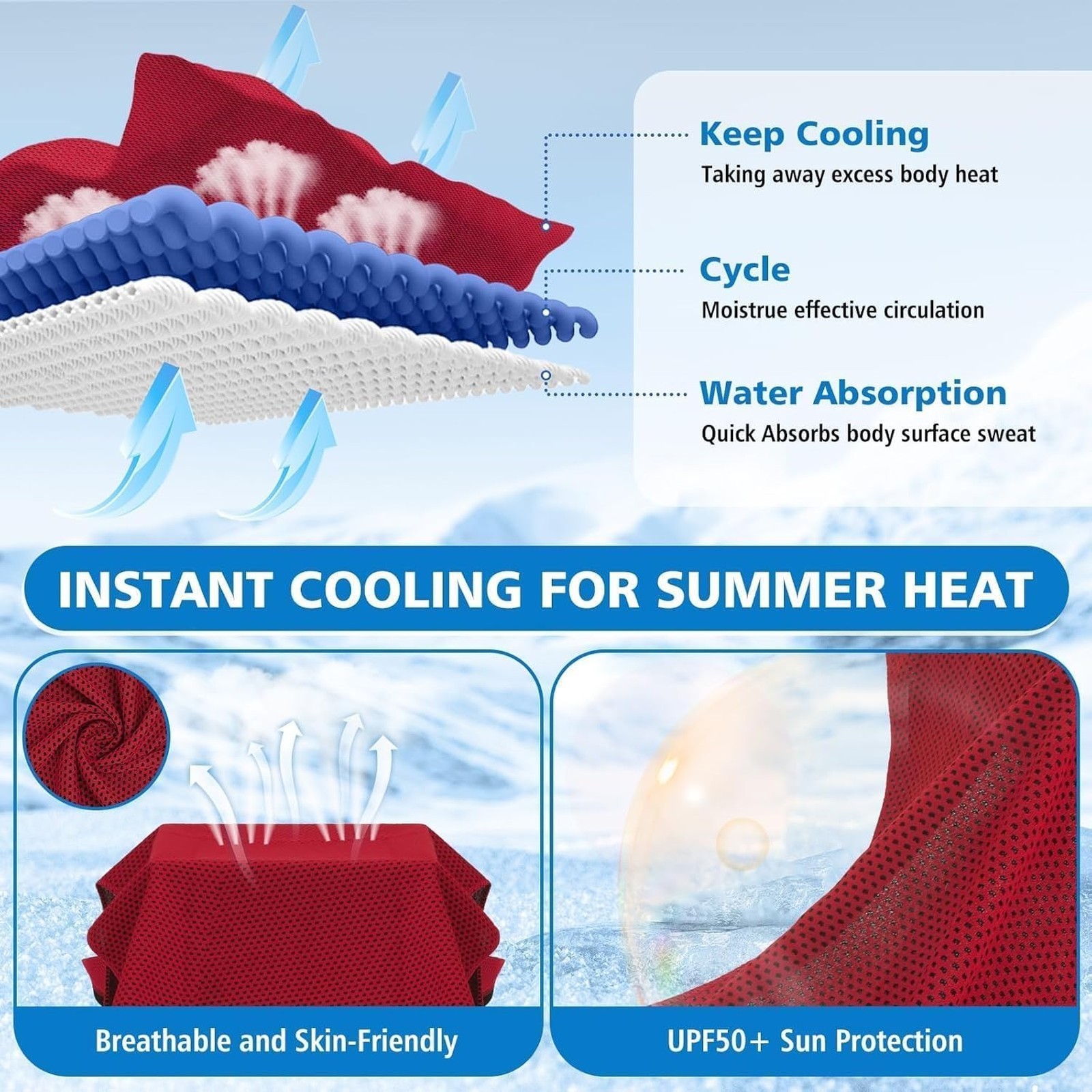 Cooling Towels Bulk 24 Pack Microfiber Breathable 40×12 Inches for Sport Yoga