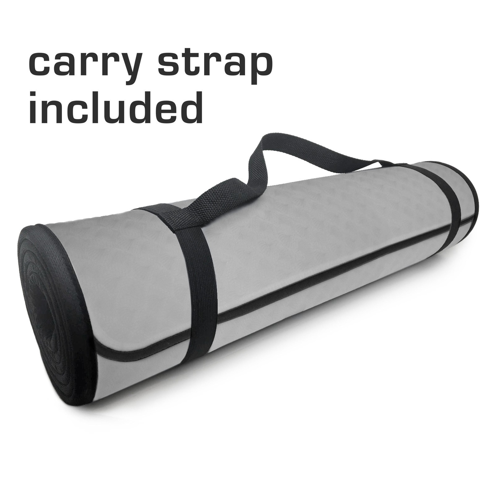 Deluxe High Density Foam Yoga & Fitness Mat 8mm Thick 72″ x 24″ 1 Count Grey