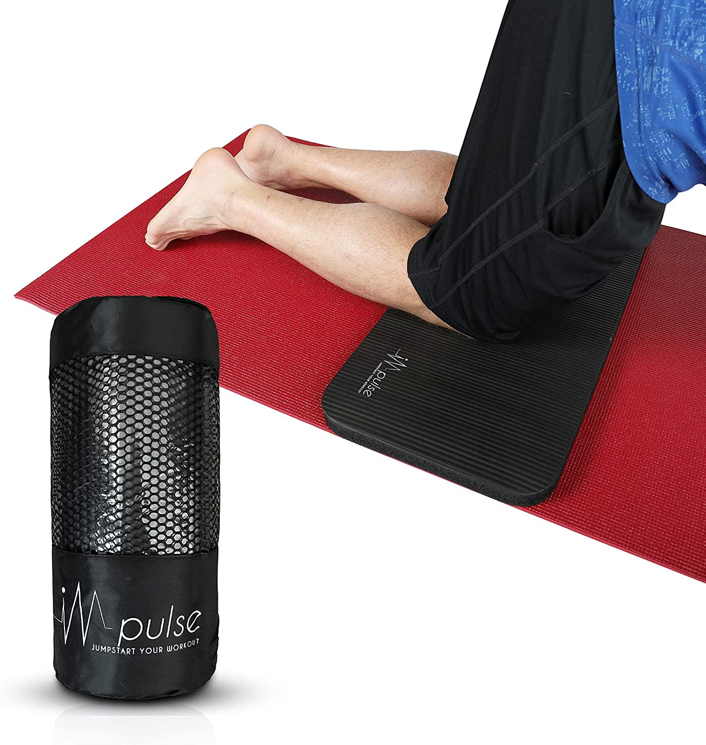Impulse Fitness Knee Mat – Extra Thick 1″ Pad for Kneeling Portable Exercise Mat