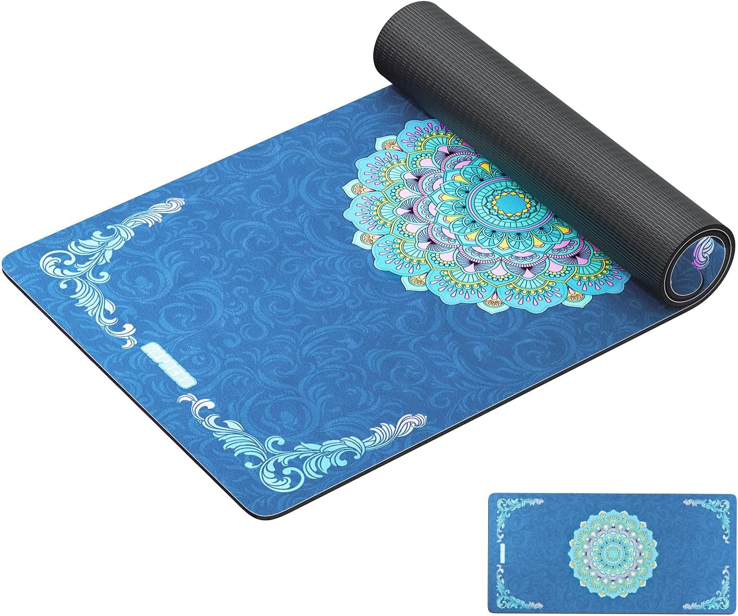 Large Yoga Mat – 72″X36″ Extra Wide Exercise Mat – 1/4″ Thick Dual Color PVC | A