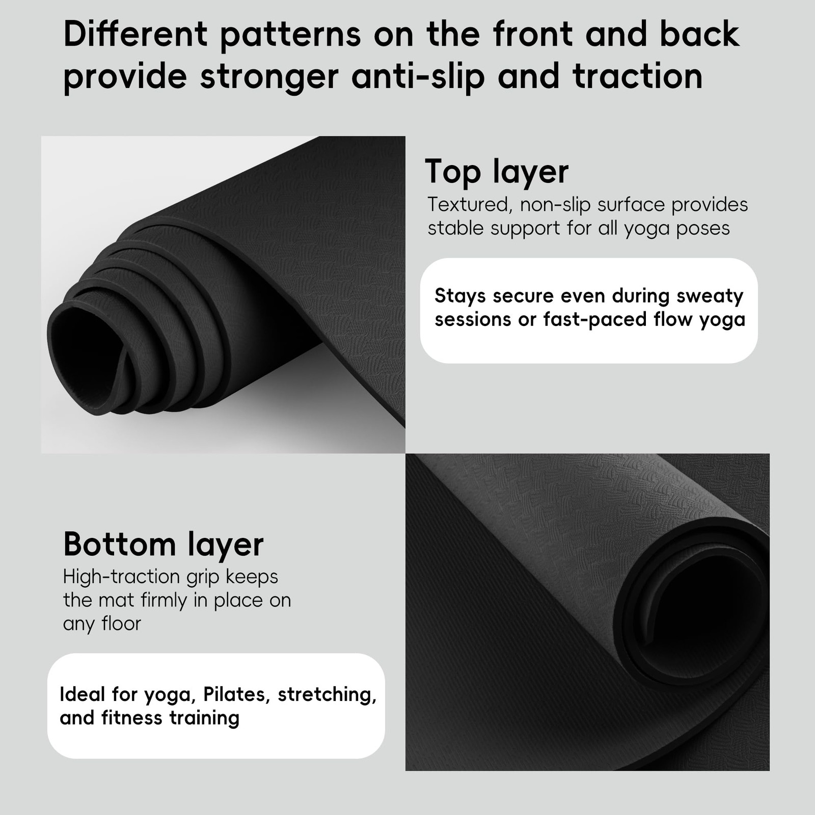 Extra Wide Yoga Mat 72″ x 32″, 11mm Non Slip TPE Exercise Mat with Carrying S…