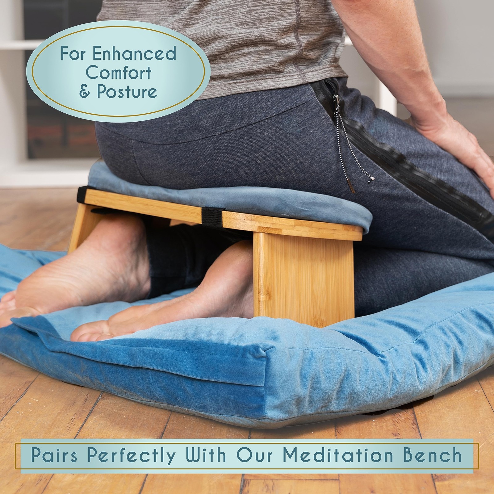 Florensi Meditation Mat Zabuton, Velvet Floor Cushions for Sitting, Meditatio…