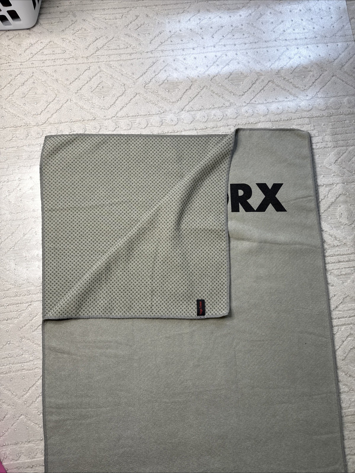 HOTWORX Yoga Mat Grip Towel 79” x 30″ Mat Hot Yoga Towel Non Slip Grey