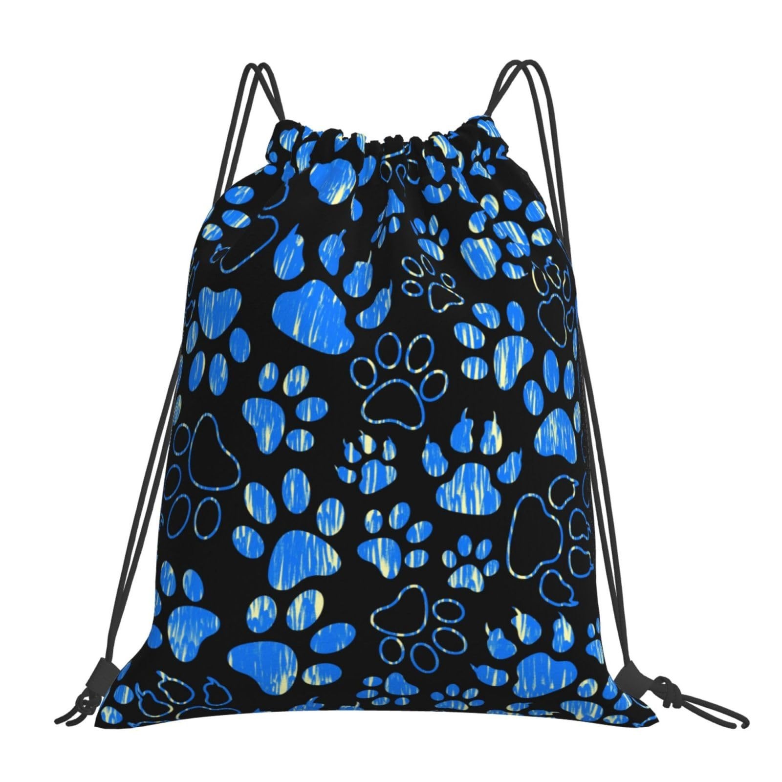 Paw Print Gym Bag – Foldable, Drawstring Backpack for Shopping, Sport, Yoga, …