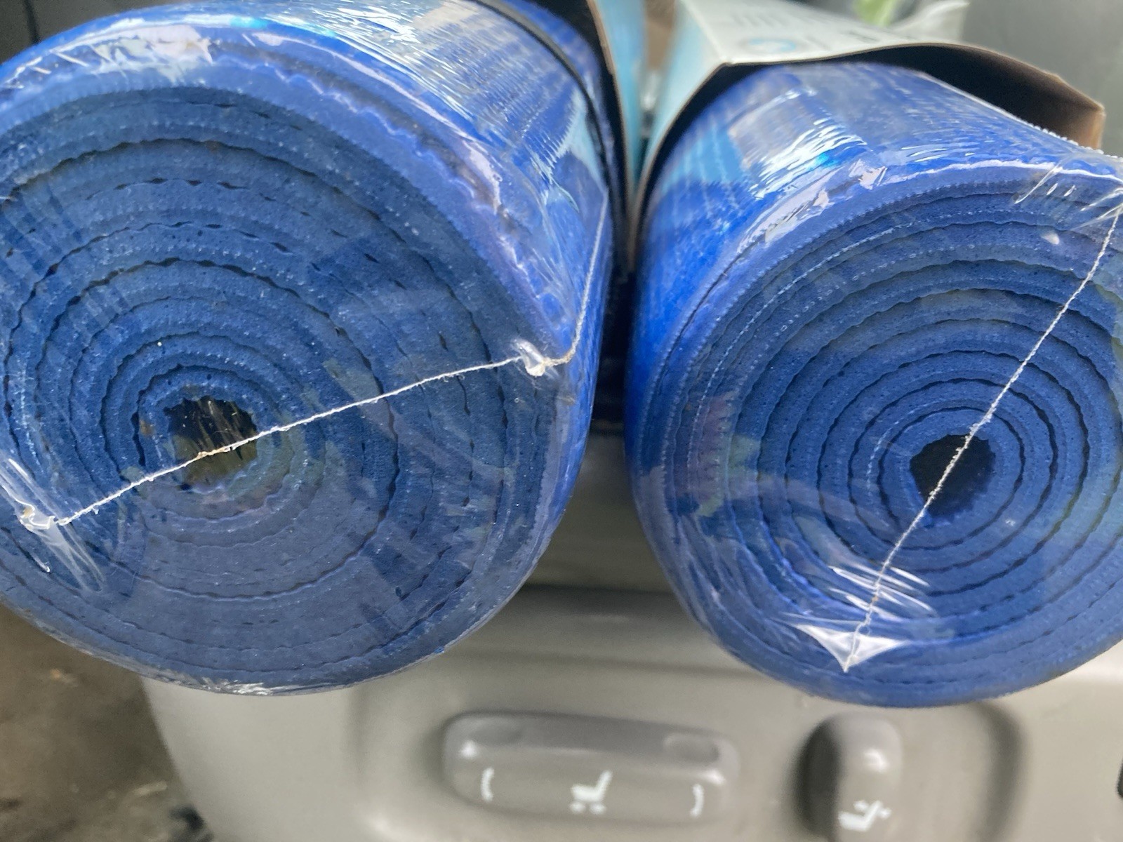 (2) Athletic Works PVC FOAM Yoga Mat, BLUE, 68inx24in, WASHABLE, Cushioned(NEW)