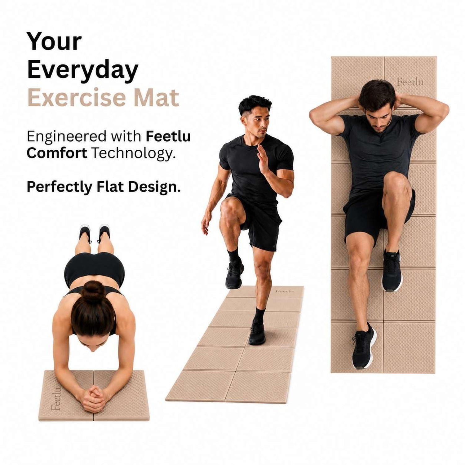 Foldable Yoga Mat, 6mm Thick, 72L x 24W Inch, Lightweight, Anti-Slip, and Eas…