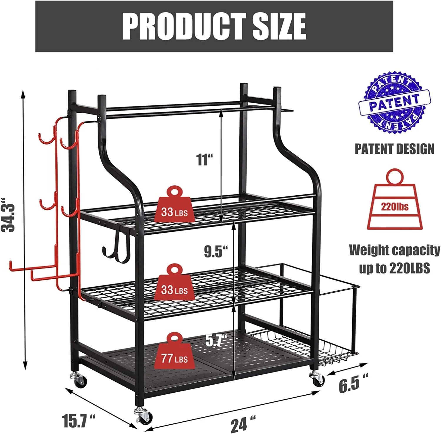 Yoga Mat Storage Racks,Home Gym Storage Rack for Dumbbells Kettlebells Foam Roll